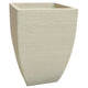 Light beige 'Sandstone' modern square planter with a textured surface and a tapered base.