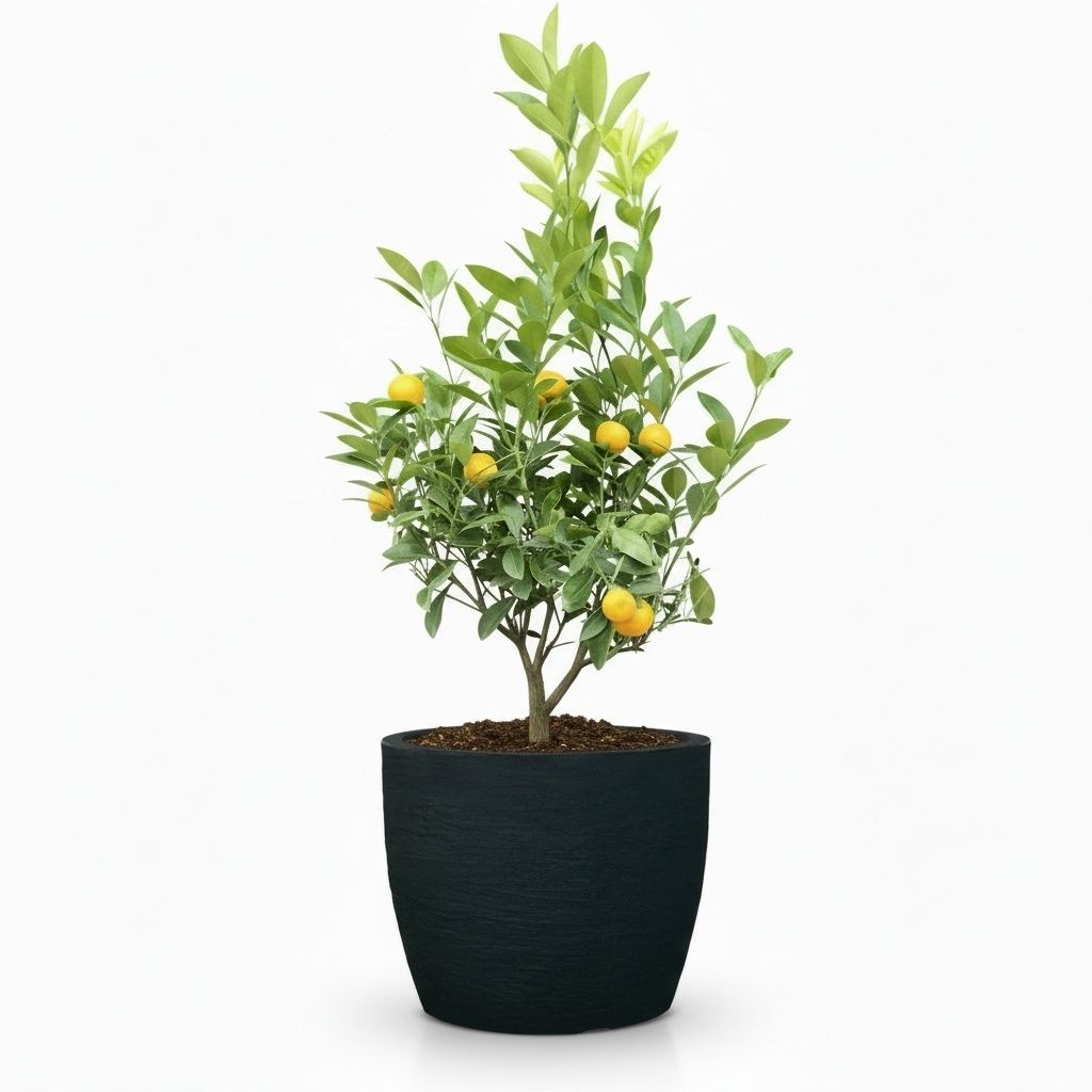 Calamondin Bush in decorative pot hide