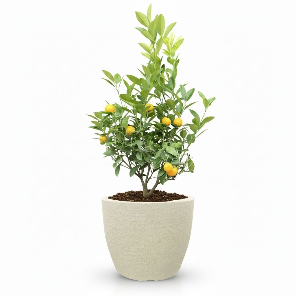 Calamondin Bush in decorative pot hide